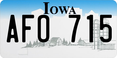 IA license plate AFO715