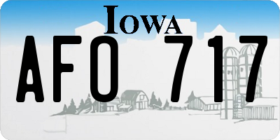 IA license plate AFO717