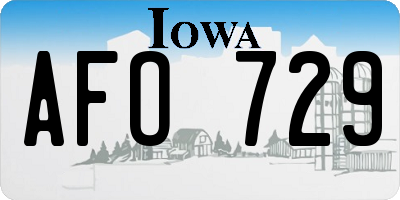 IA license plate AFO729