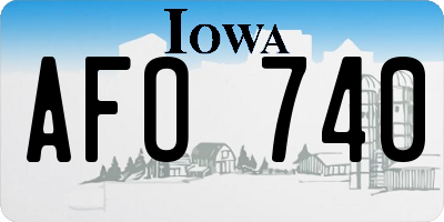 IA license plate AFO740