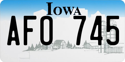 IA license plate AFO745