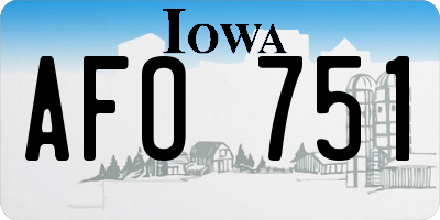 IA license plate AFO751
