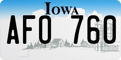 IA license plate AFO760