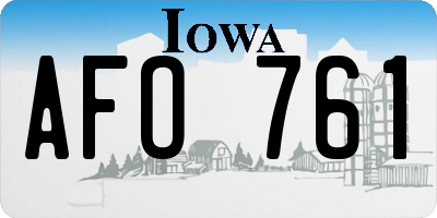 IA license plate AFO761
