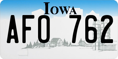 IA license plate AFO762