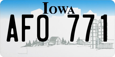 IA license plate AFO771