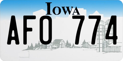 IA license plate AFO774