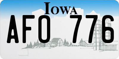 IA license plate AFO776