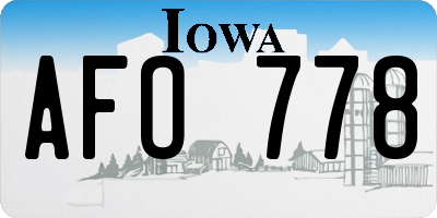 IA license plate AFO778