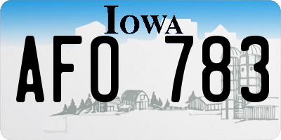 IA license plate AFO783