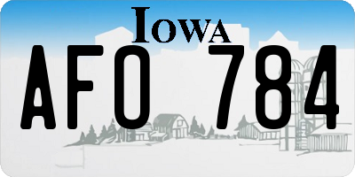 IA license plate AFO784