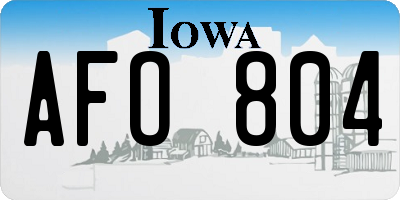 IA license plate AFO804
