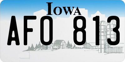 IA license plate AFO813