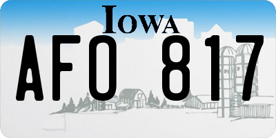 IA license plate AFO817