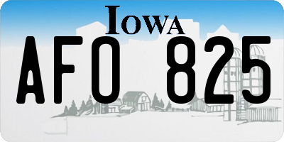 IA license plate AFO825