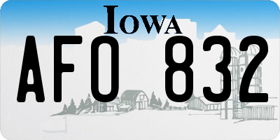 IA license plate AFO832