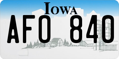 IA license plate AFO840