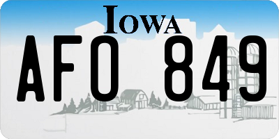 IA license plate AFO849