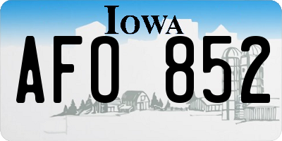 IA license plate AFO852