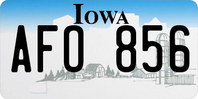 IA license plate AFO856