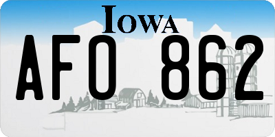 IA license plate AFO862