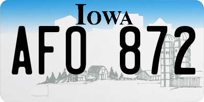 IA license plate AFO872