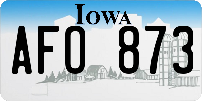 IA license plate AFO873