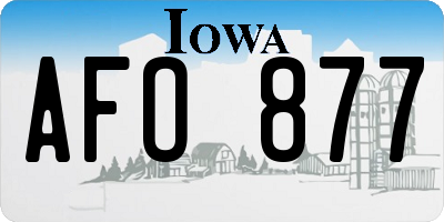 IA license plate AFO877
