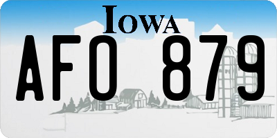 IA license plate AFO879