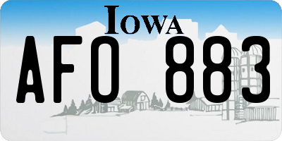 IA license plate AFO883