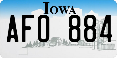 IA license plate AFO884