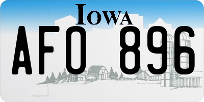 IA license plate AFO896