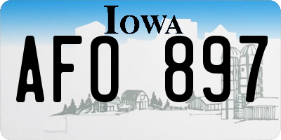 IA license plate AFO897
