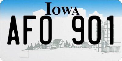 IA license plate AFO901