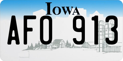IA license plate AFO913