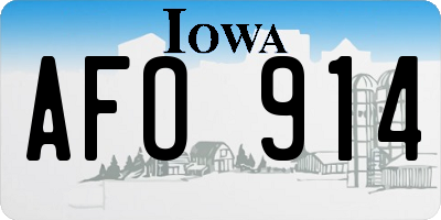 IA license plate AFO914