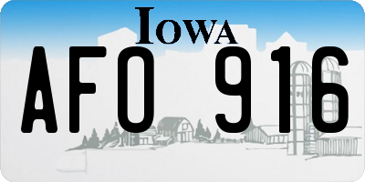 IA license plate AFO916