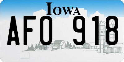 IA license plate AFO918