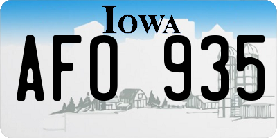 IA license plate AFO935