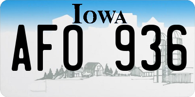 IA license plate AFO936
