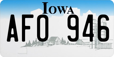 IA license plate AFO946