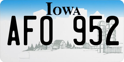 IA license plate AFO952