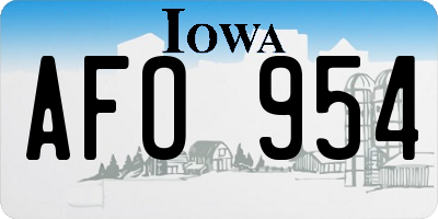 IA license plate AFO954