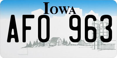 IA license plate AFO963