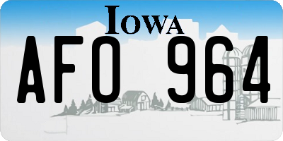 IA license plate AFO964