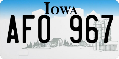 IA license plate AFO967