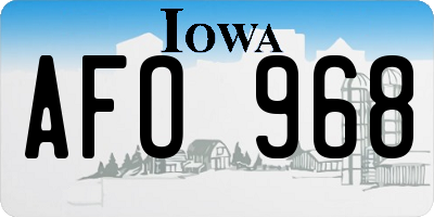 IA license plate AFO968