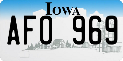 IA license plate AFO969