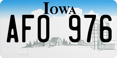 IA license plate AFO976