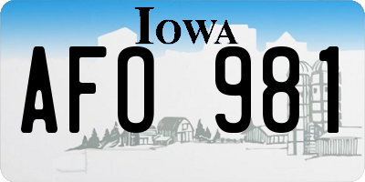 IA license plate AFO981